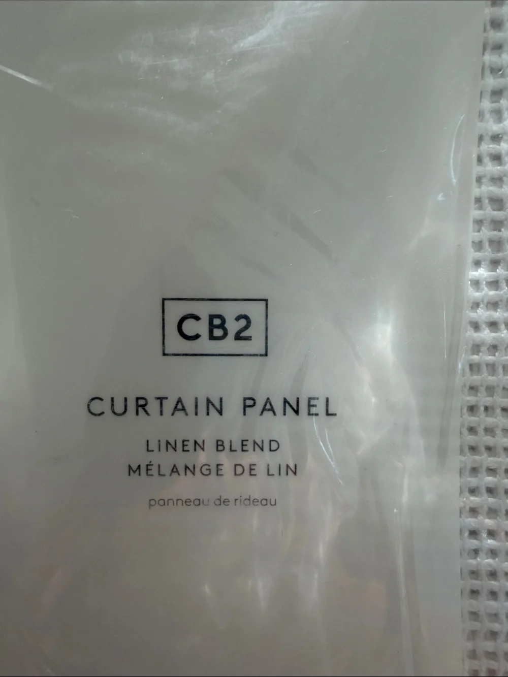Set of 2 CB2 Lua Bright White Open Weave Sheer Linen Curtains 48x120 NIB